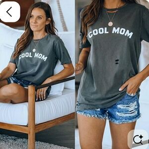 VICI COLLECTION COOL MOM DISTRESSED TEE